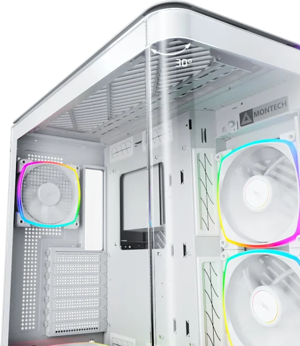 Montech King 95 Pro Pure White, weiß, Glasfenster