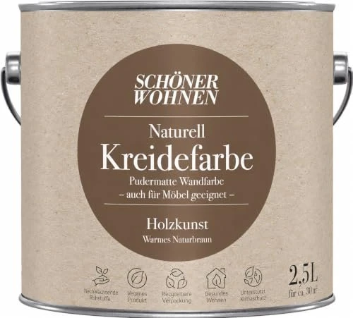 Schöner Wohnen Naturell Kreidefarbe innen holzkunst warmes naturbraun, 2.5l