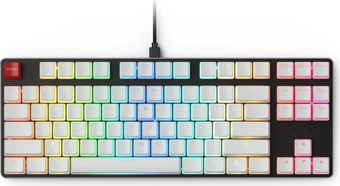 Glorious Aura Keycap Set, Kunststoff (PBT) Double-Shot, weiß, 105 Tasten (104+1), ANSI-US