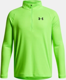 Under Armour Tech 2.0 Zip Funktionsshirt langarm hyper green/black (Junior)