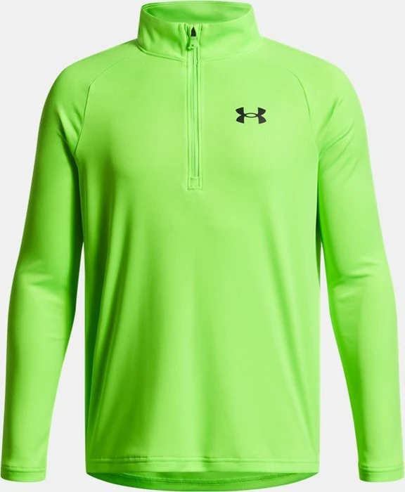 Under Armour Tech 2.0 Zip Funktionsshirt langarm hyper green/black (Junior)