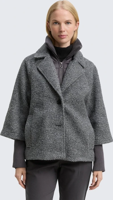 Tom Tailor Boucle Cape Jacke dark anthra melange (Damen)
