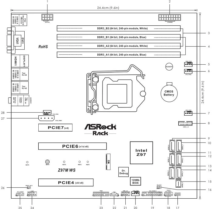 ASRock Z97M WS (Intel 1150)