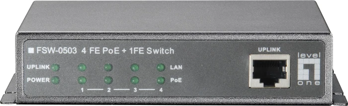 LevelOne FSW Desktop Switch, 5x RJ-45, 61W PoE