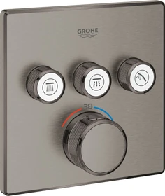 Grohe Grohtherm SmartControl Thermostat mit 3 Ventilen hard graphite gebürstet