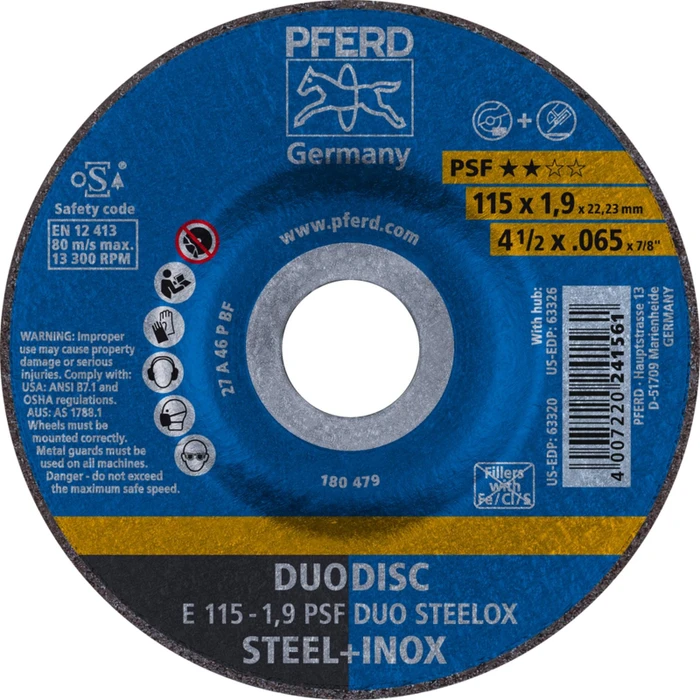Pferd E 115-2.8 PSF DUO STEELOX Trennscheibe, 115x2.8x22.23mm, 10 Stück