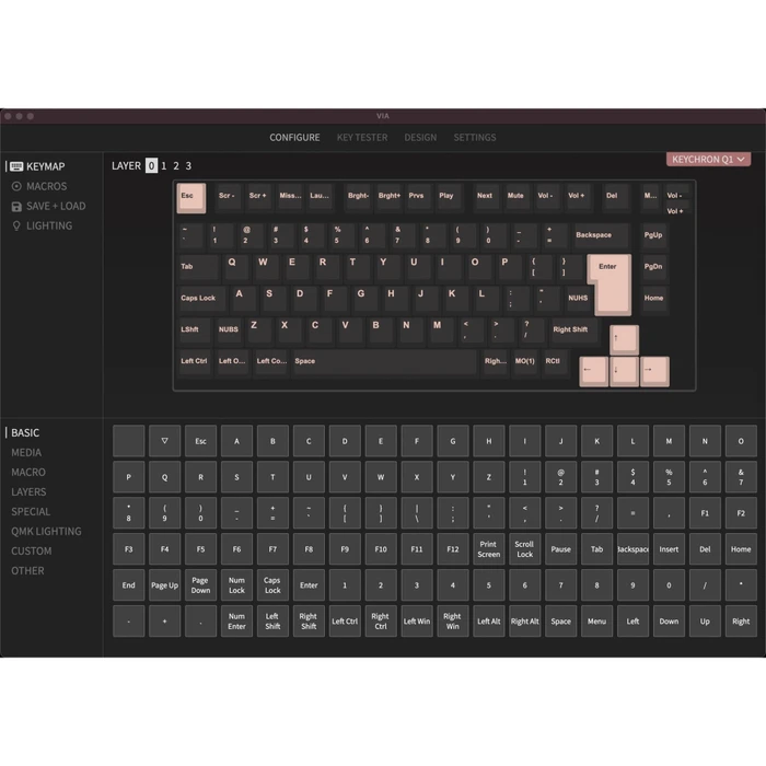 Keychron Q1 Knob, LEDs RGB, hot-swap, schwarz/blaugrau, Gateron G Pro BROWN, USB, DE