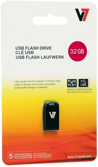V7 Nano USB-Stick 8GB schwarz, USB-A, USB 2.0