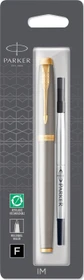 Parker IM Tintenroller (Mine) brushed metal/gold trim, Blister