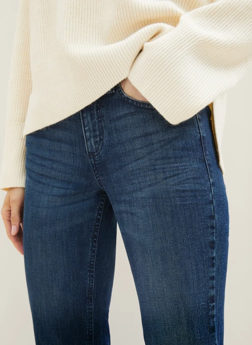 Tom Tailor Alexa Straight Jeans mit Bio-Baumwolle Jeans dark stone wash denim (Damen)