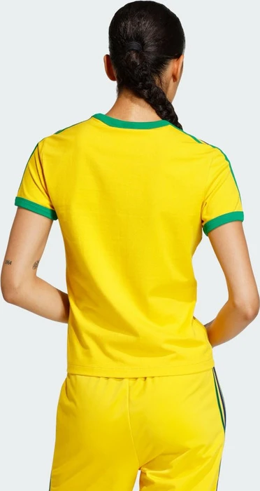 adidas 3-Streifen Slim T-Shirt kurzarm eqt yellow/green/collegiate royal (Damen)
