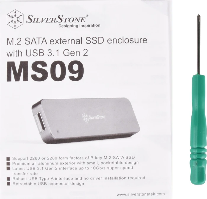 SilverStone MS09C, M.2 SSD, USB-A 3.1
