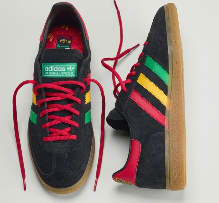 adidas Handball Spezial Jamaika core black/pure ruby/bold gold