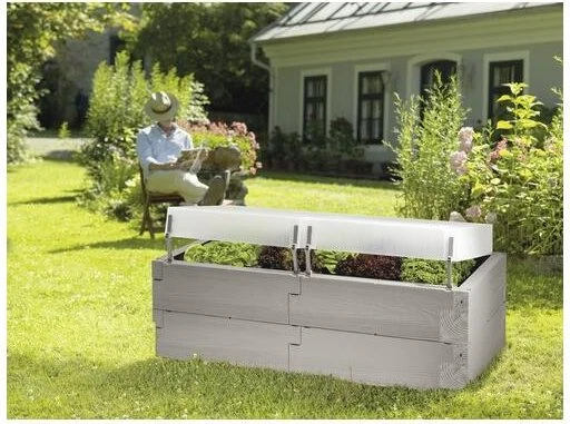 Juwel Timber Hochbeet Komplett-Set mit Thermohaube 130x60cm