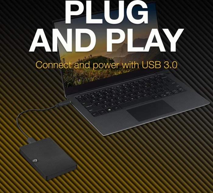 Seagate Expansion Portable, 2TB, +Rescue, USB 3.0 Micro-B