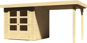 Karibu Askola 2 Gartenhaus inkl. Anbau 2.4m natur