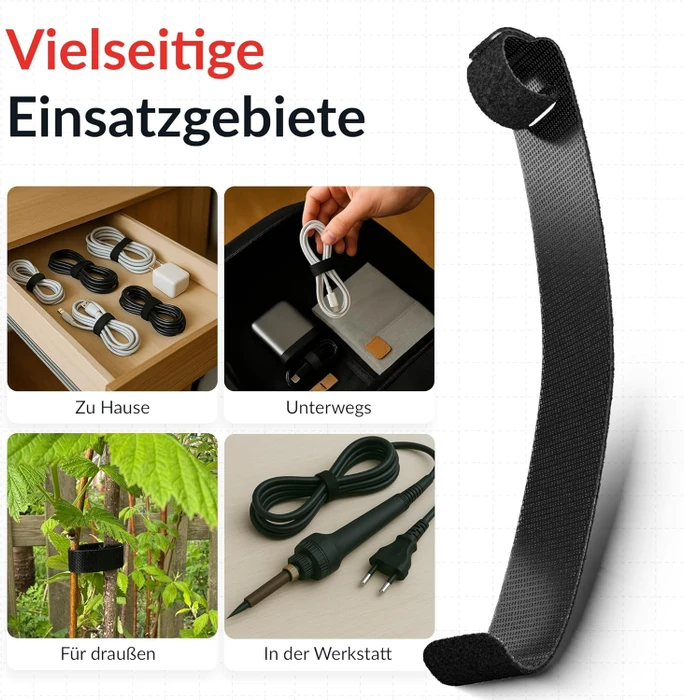 LABEL THE CABLE LTC Basic Straps PRO Kabelbinder, schwarz, 50er-Pack