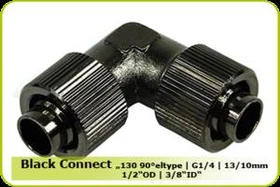 Nanoxia Black Connect 130 90 L-Type, Schlauchverbinder