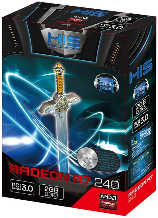 HIS Radeon R7 240 iCooler Boost Clock, 2GB DDR3, VGA, DVI, HDMI
