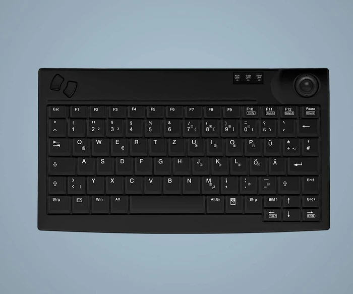 Contour Design Active Key kompakte Tastatur mit Trackball, schwarz, USB, US