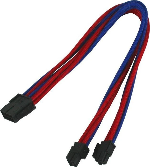 Nanoxia 8-Pin EPS Verlängerung 30cm, single blau/rot