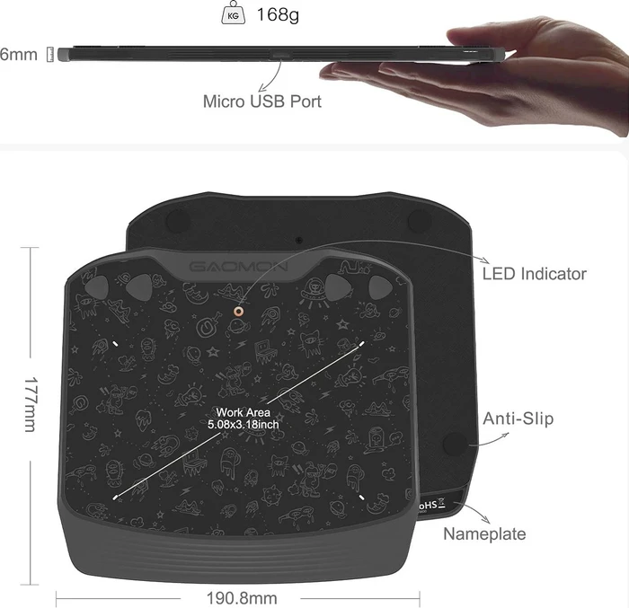 Gaomon Pen Tablet S630, schwarz
