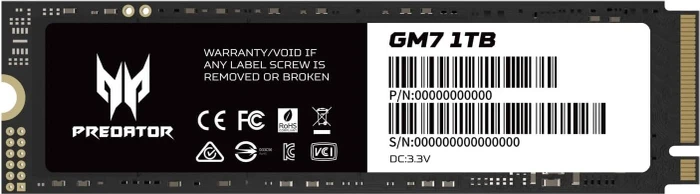 Acer Predator GM7 SSD 1TB, M.2 2280 / M-Key / PCIe 4.0 x4