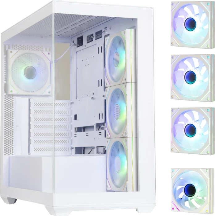 BitFenix CETO White, 4A, Lüfter LED ARGB, Glasfenster