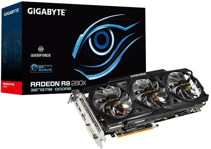 GIGABYTE Radeon R9 280X Windforce 3X OC (Rev. 2.0), 3GB GDDR5, DVI, HDMI, 2x mDP