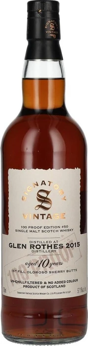 Signatory Vintage 100 Proof Edition #50 Glen Rothes 2015 700ml