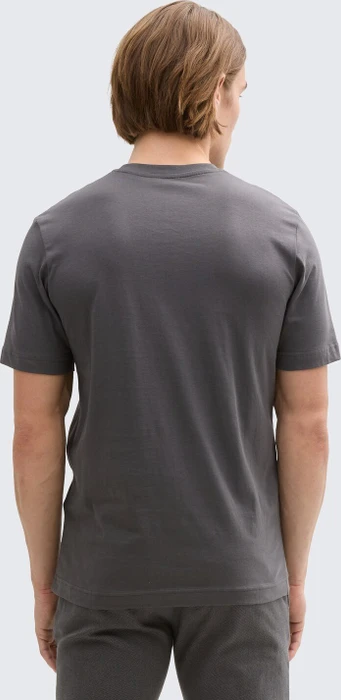 Tom Tailor Logo-Print T-Shirt kurzarm tarmac grey (Herren)