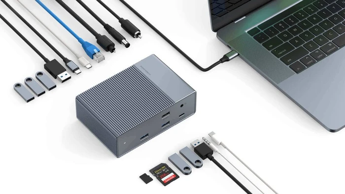 Targus HyperDrive GEN2 14-Port Thunderbolt 3 Docking Station, Multiport-Adapter, grau, Thunderbolt 3 [Buchse]