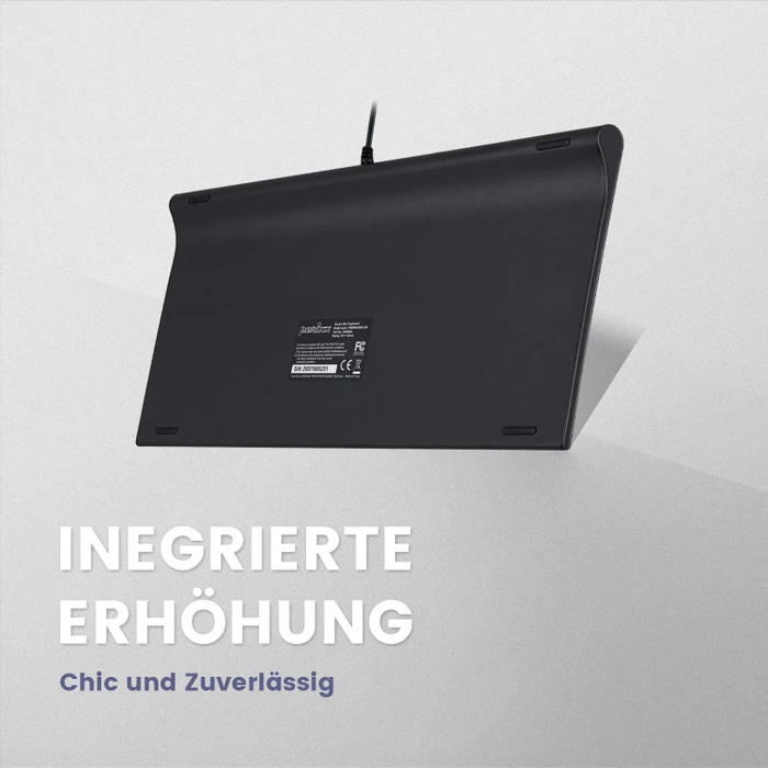 Perixx Periboard-429, schwarz, LEDs weiß, USB, DE
