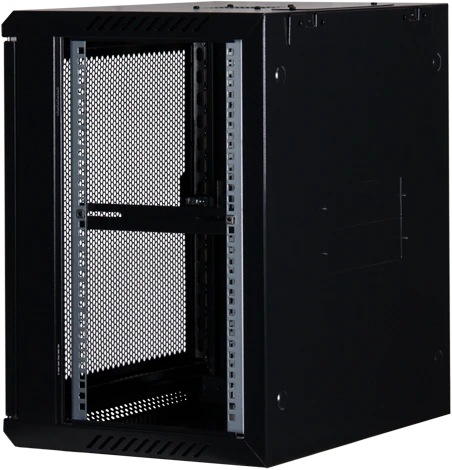 Rockstable 19" Wandschrank 12HE, Gitternetztür, IP2X, schwarz, 440mm tief