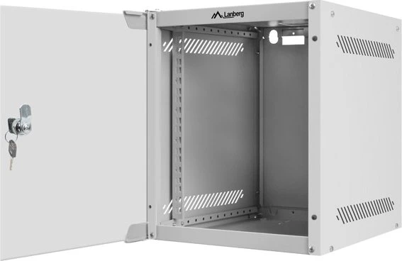 Lanberg WF10 Series 10" Rack Wandschrank 6HE, hängend, Flatpack, Glastür, IP20, RAL 7035, 310mm tief