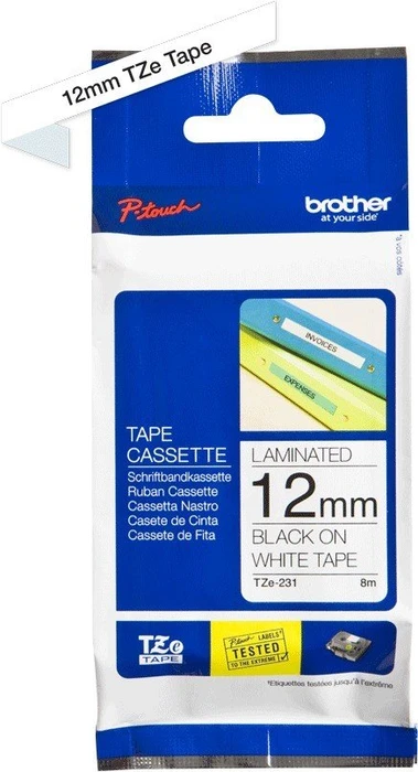 Brother TZe-231 Beschriftungsband, 12mm, schwarz/weiß