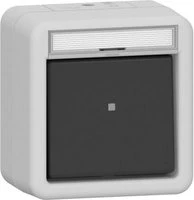 Gira Wipptaster 10AX 250V mit Beschriftungsfeld, grau