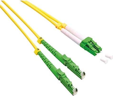 Roline / Secomp LSOH LWL Duplex Kabel, OS2, 2x LC-APC Stecker/2x LSH-APC Stecker, 2m, gelb
