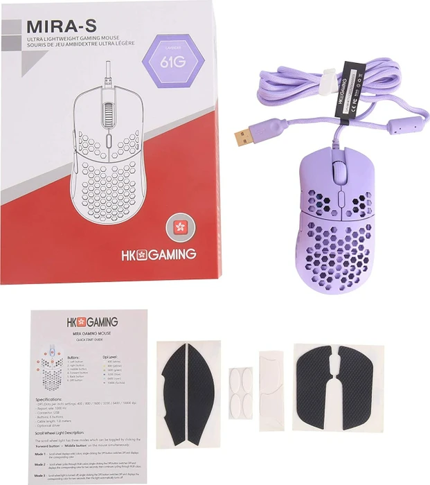 HK Gaming Mira-S Gaming Mouse Lavender violett, USB