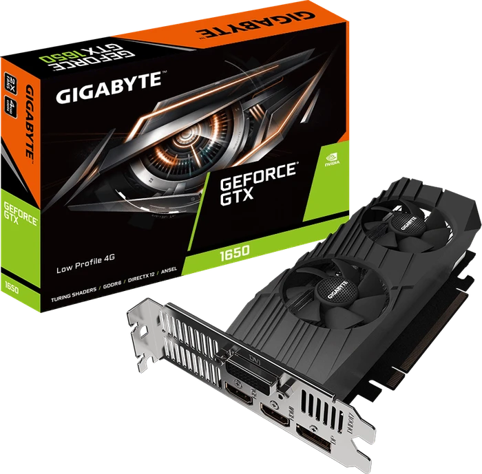 GIGABYTE GeForce GTX 1650 D6 Low Profile 4G, 4GB GDDR6, DVI, 2x HDMI, DP