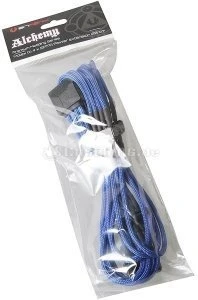 BitFenix Alchemy SATA-Stromadapter 4-Pin [IDE] auf 4x 15-Pin [SATA] 20cm, sleeved blau/schwarz