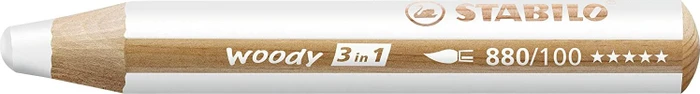 STABILO Woody 3in1 Wachsmalstift weiß