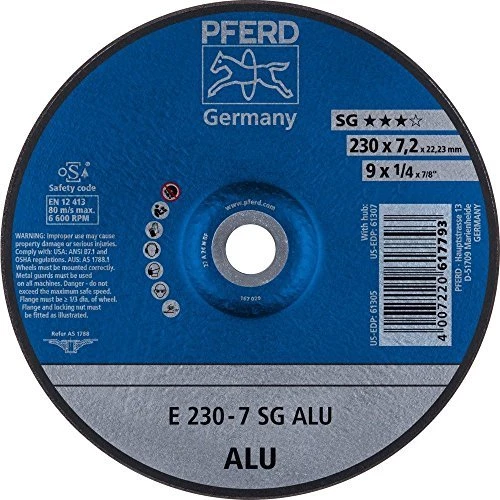 Pferd E 230-7 SG ALU Schleifscheibe, 230x7.2x22.23mm, 10 Stück