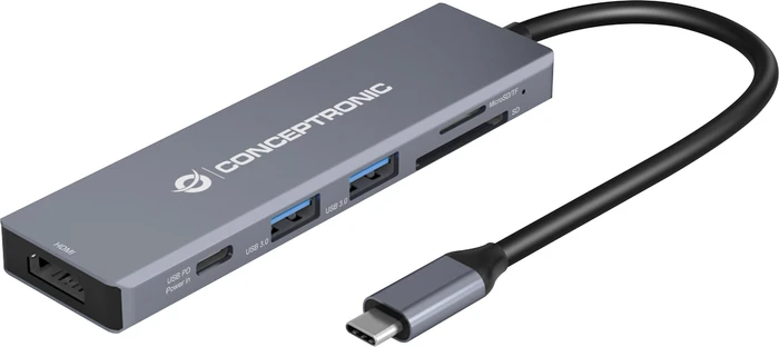 Conceptronic 6-in-1 Dockingstation, USB-C 3.0 [Stecker]