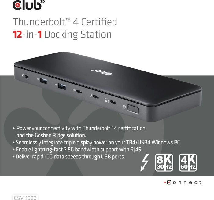Club 3D 12-in-1 Docking-Station, Thunderbolt 4 [Buchse]