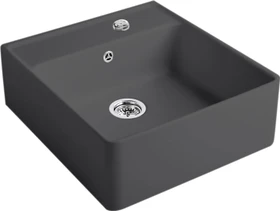 Villeroy & Boch Spülstein Becken mittig mit Ablauffernbedienung graphite
