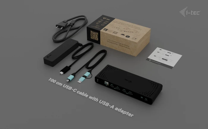 i-tec Universal Dual 4K Display Docking Station + Power Delivery 85W + Universal USB-C Charger 100 W, USB-C 3.0 [Buchse]