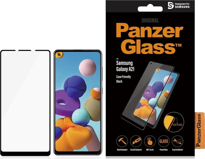 PanzerGlass Edge-to-Edge Case Friendly für Samsung Galaxy A21 schwarz