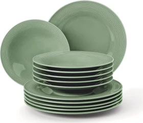 Seltmann Weiden Beat Color Glaze Tafelservice salbeigrün, 12-tlg.