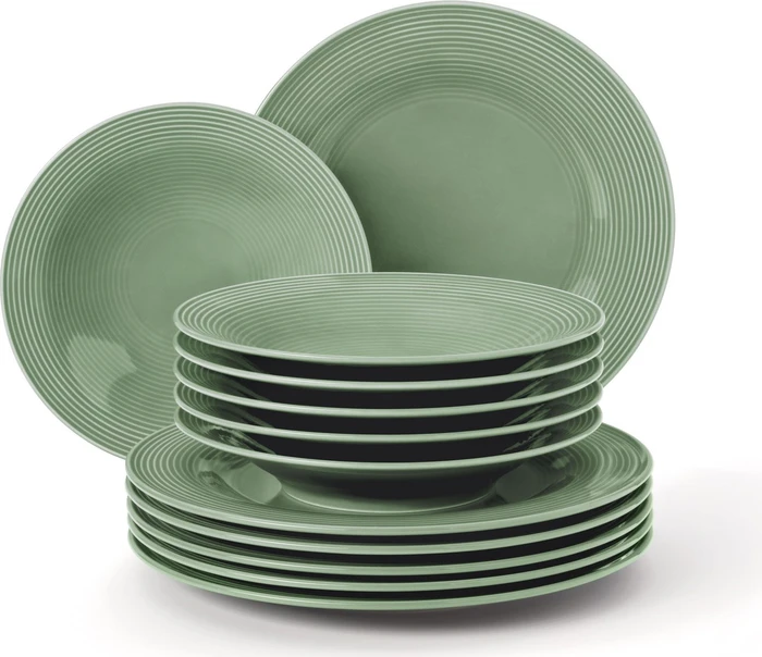 Seltmann Weiden Beat Color Glaze Tafelservice salbeigrün, 12-tlg.